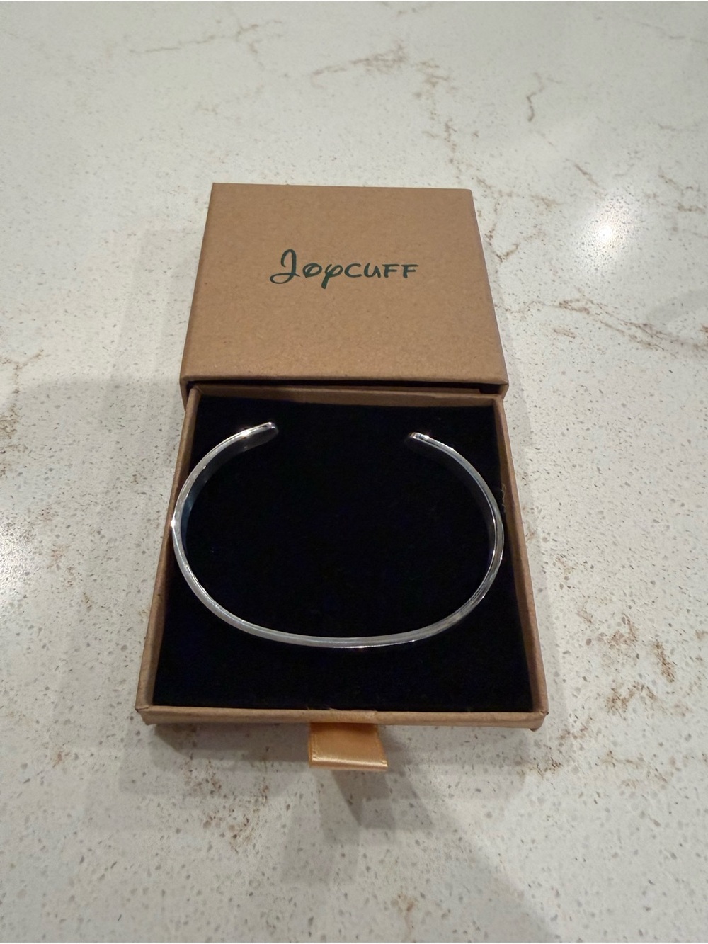 JoyCuff “keep f***king going”  Silver Open Cuff Bracelet